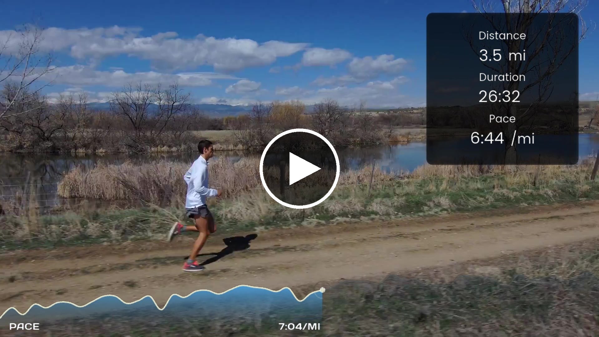 Live Video Stats — pace, heart rate, distance updating in real time
